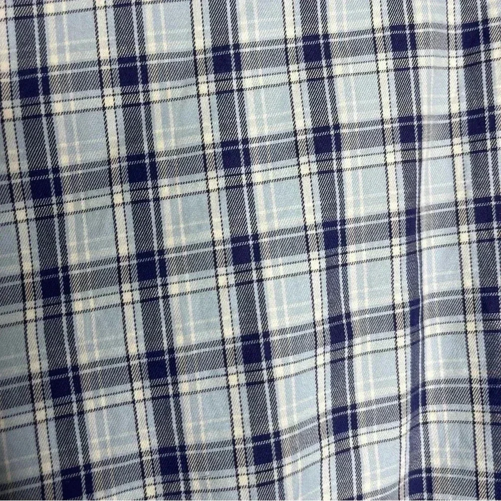 Peter Millar Light Blue and Navy Plaid Button-Down Shirt